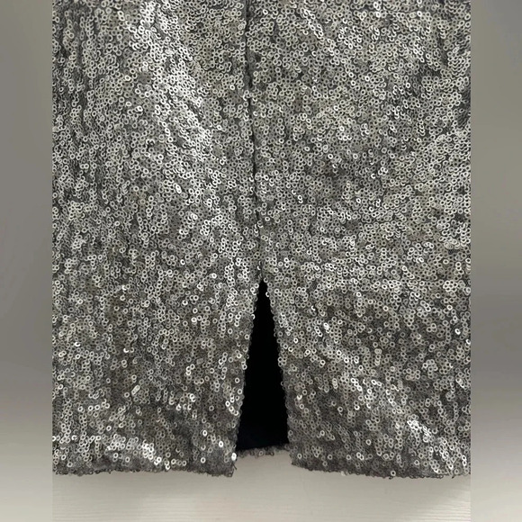 Maurices black with silver sequin elastic band skirt with slit in back - Picture 9 of 9